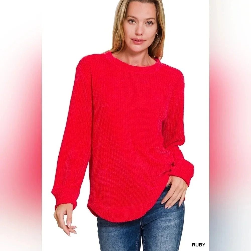 Chenille ruby sweater